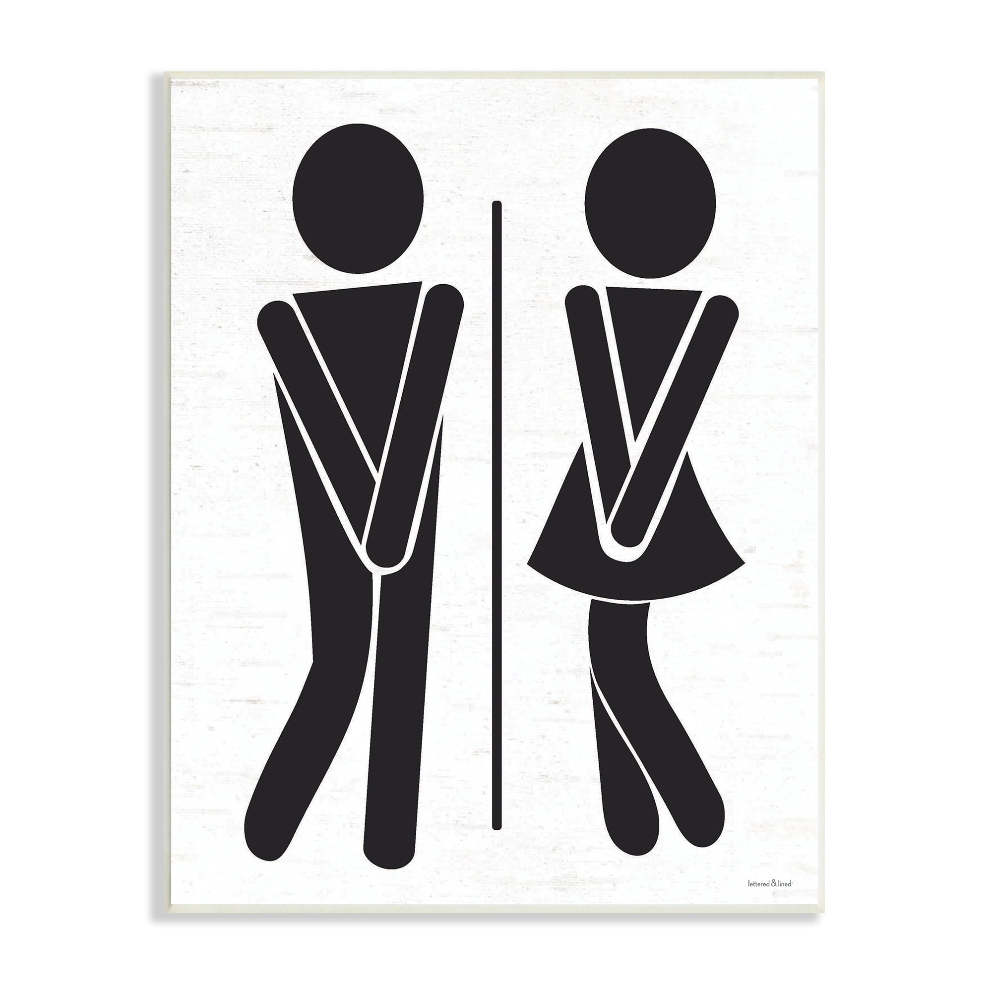 Stupell Industries Bathroom Sign Genders Got to Go Stance Figures, 13 x 19, Design by Lettered and Lined