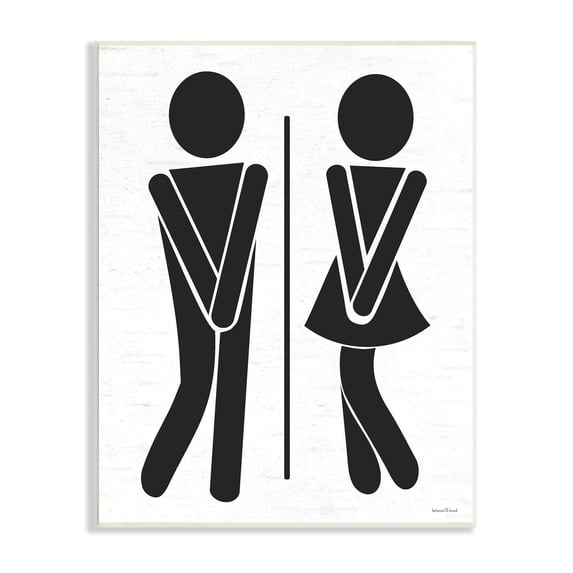 Stupell Industries Bathroom Sign Genders Got to Go Stance Figures, 13 x 19, Design by Lettered and Lined