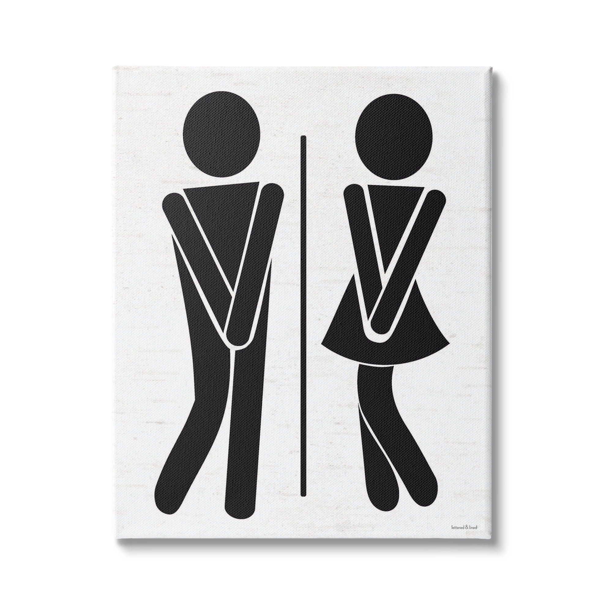 Stupell Industries Bathroom Sign Genders Got to Go Stance Figures, 24 x 30, Design by Lettered and Lined