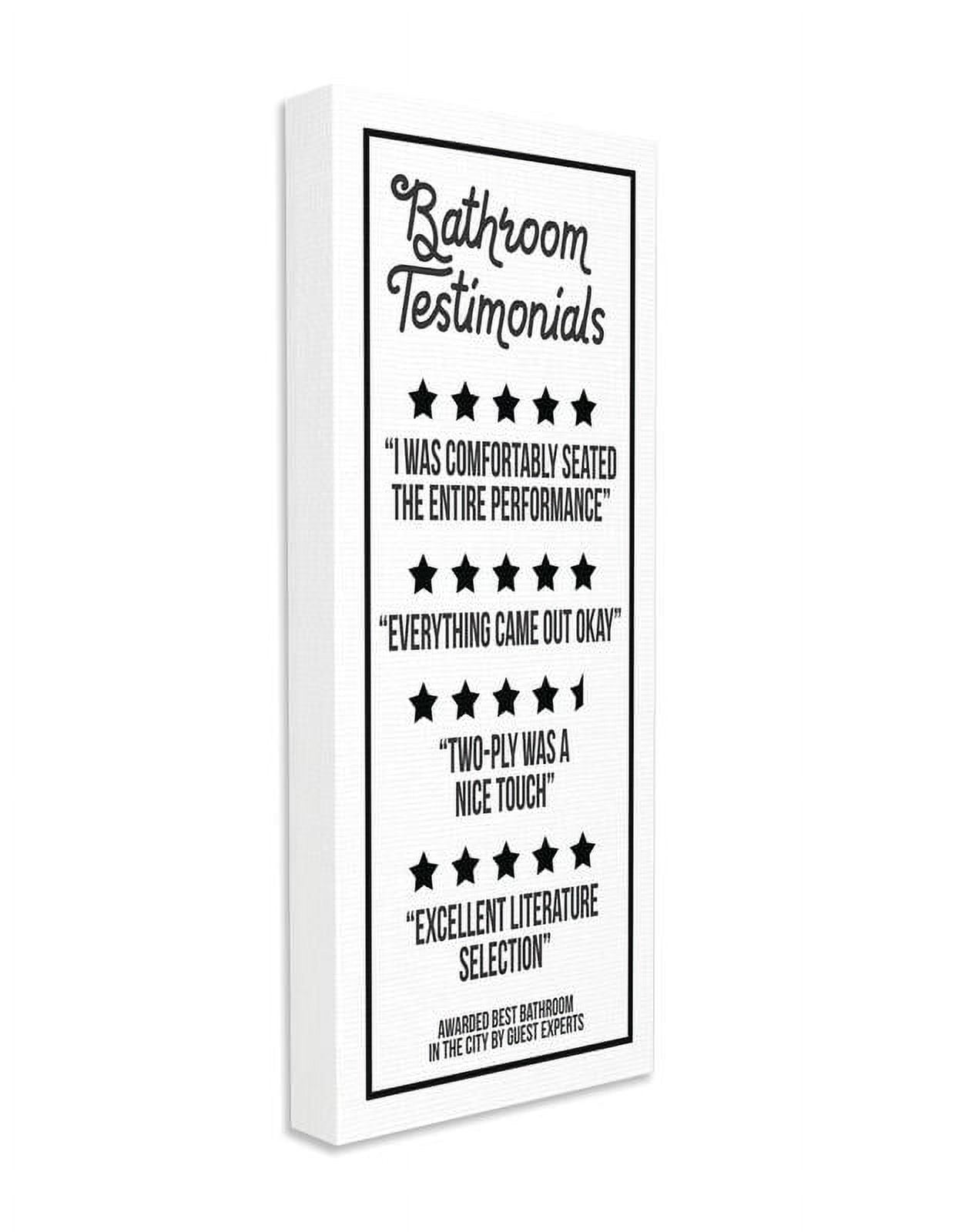 Stupell Industries Bathroom Testimonials Five Star Funny Word Design Canvas Wall Art by Daphne Polselli