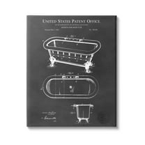 Stupell Industries Bathroom Tub Patent Diagram Graphic Art Gallery Wrapped Canvas Print Wall Art, Design by Karl Hronek