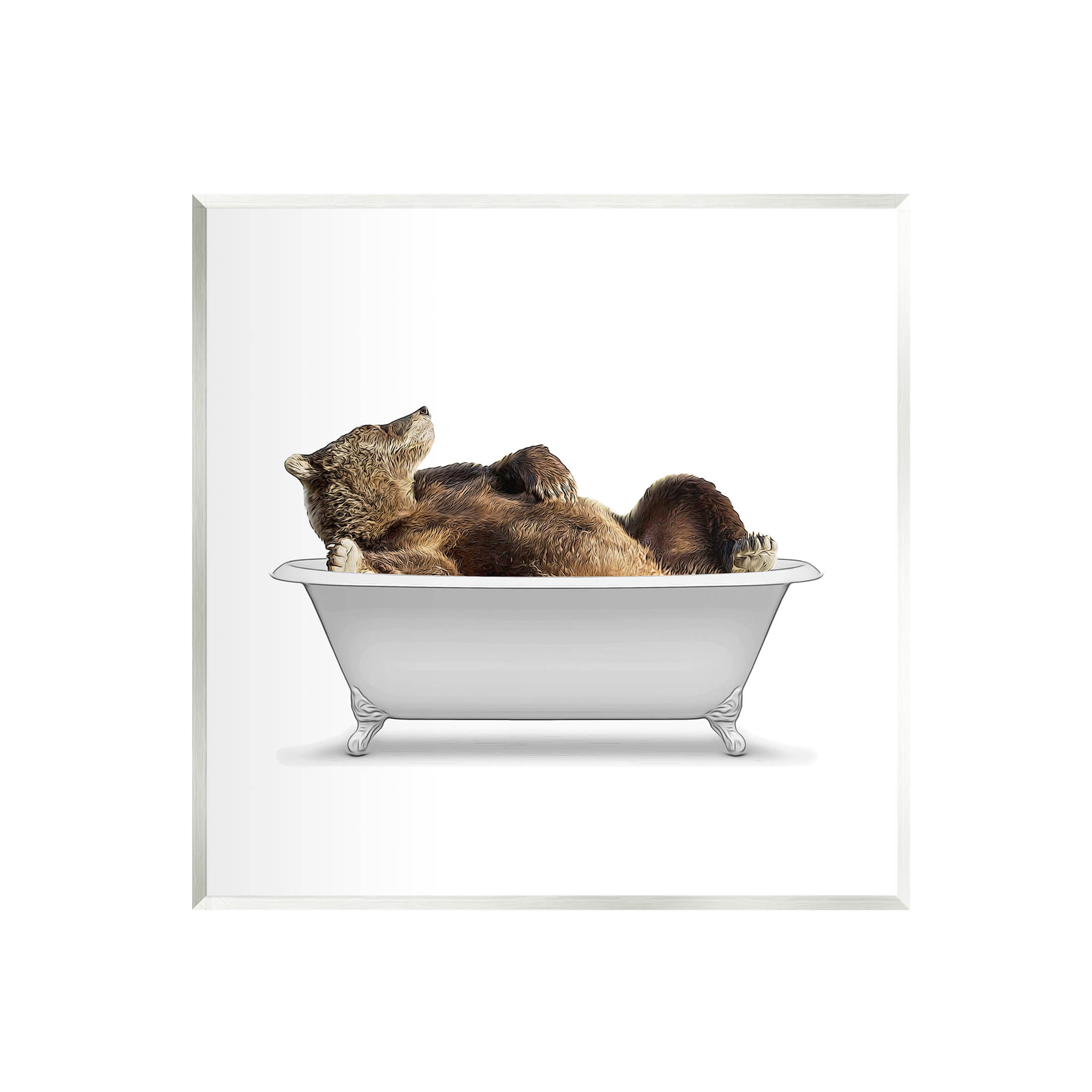 Stupell Industries Bathroom Wildlife Bear in Tub Graphic Art Unframed Art Print Wall Art, Design by Annalisa Latella