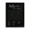 thumbnail image 1 of Stupell Industries Bathroom Word Search Activity over Distressed Black Inspirational Painting Black Framed Art Print Wall Art, 16 x 20, 1 of 7