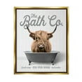 thumbnail image 1 of Stupell Industries Bathtub Highland Cow Animals & Insects Painting Gold Floater Framed Art Print Wall Art, 17 x 21, 1 of 10