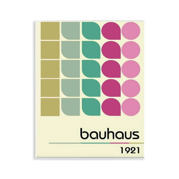Stupell Industries Bauhaus Midcentury Modern Wall Plaque Art design by Annabelle Hall, 14 x 11