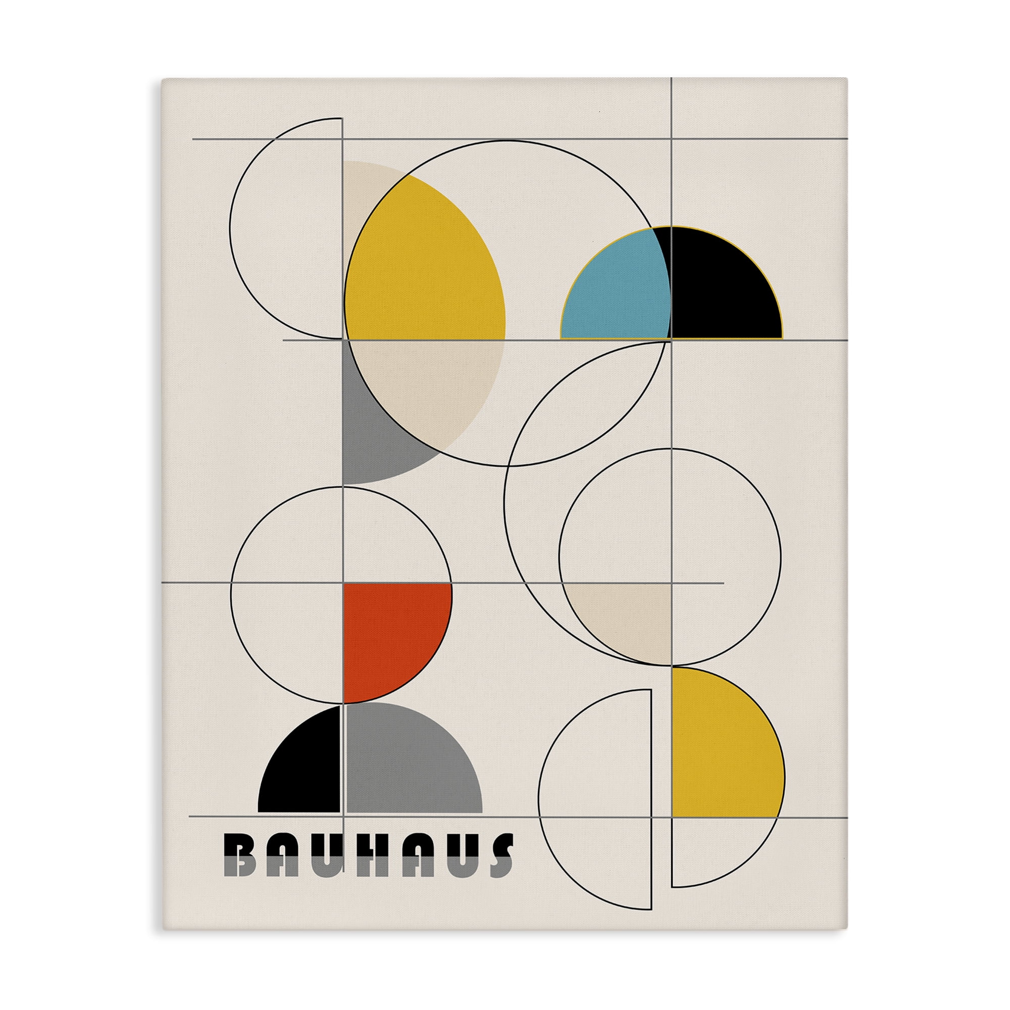Stupell Industries Bauhaus Movement Geometrics Abstract Painting Wrapped Canvas Art Print Wall Art, 16 x 20
