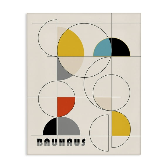 Stupell Industries Bauhaus Movement Geometrics Abstract Painting Wrapped Canvas Art Print Wall Art, 24 x 30