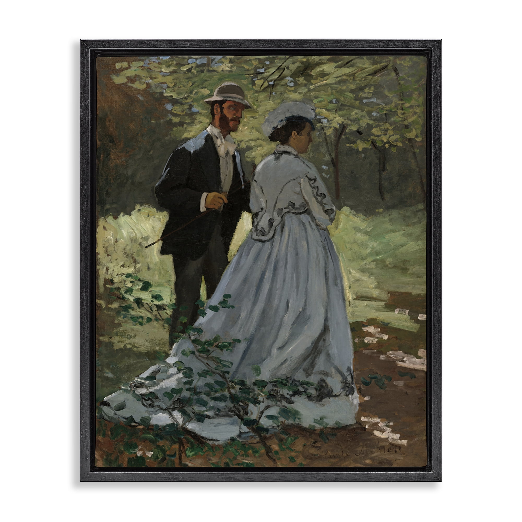 Stupell Industries Bazille & Camille in Nature Black Framed Floater Canvas Wall Art, design by Tina LeCour