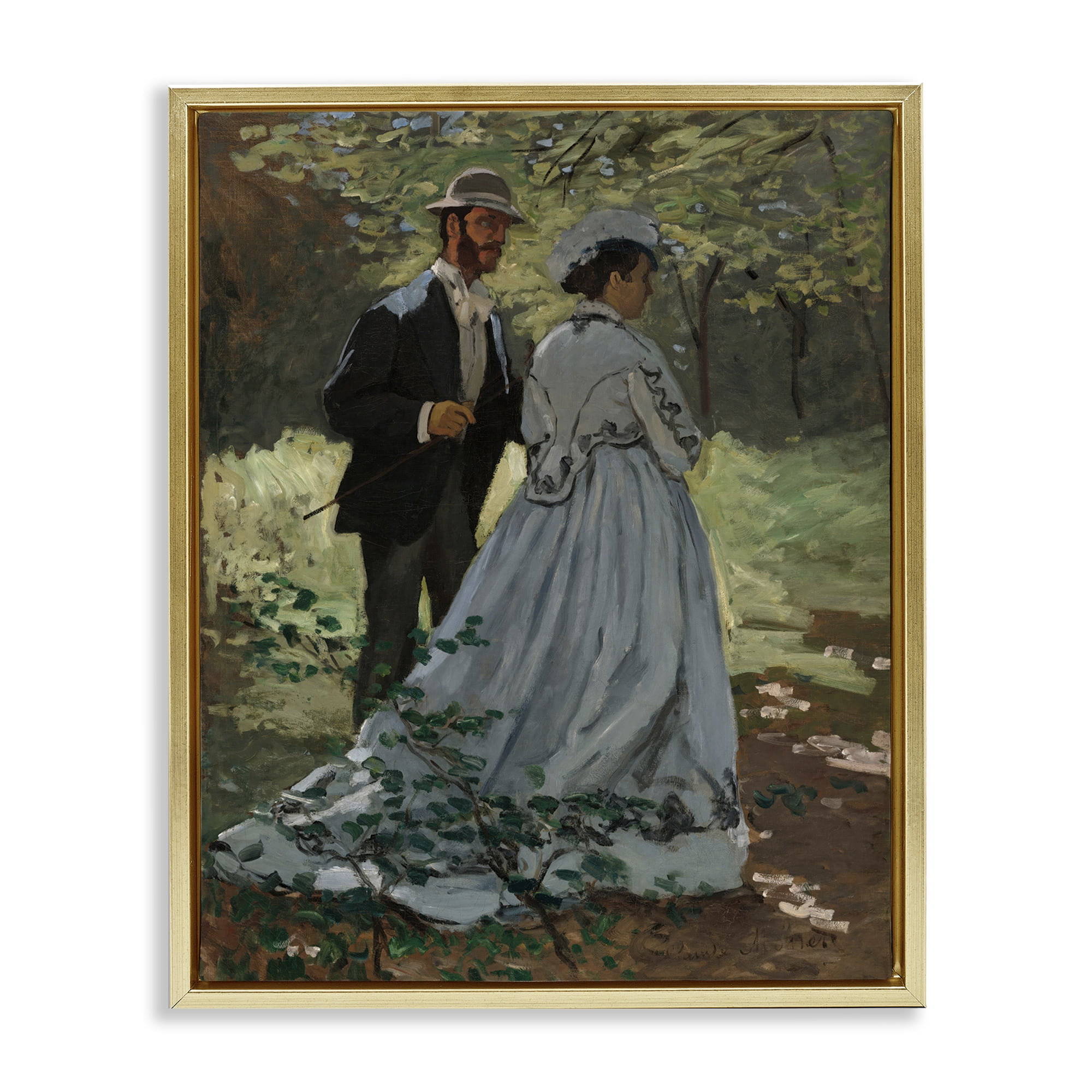 Stupell Industries Bazille & Camille in Nature Gold Framed Floater Canvas Wall Art, design by Tina LeCour