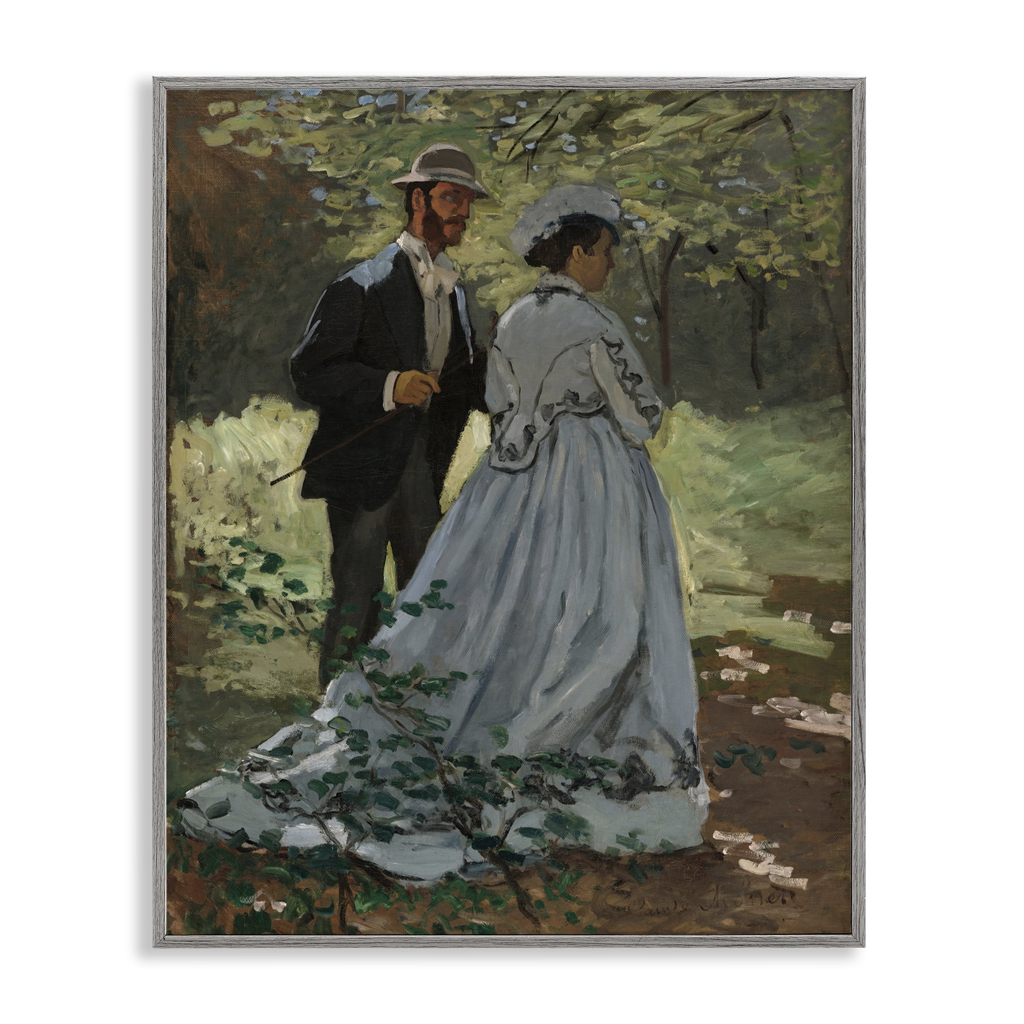 Stupell Industries Bazille & Camille in Nature Gray Framed Giclee Art, design by Tina LeCour