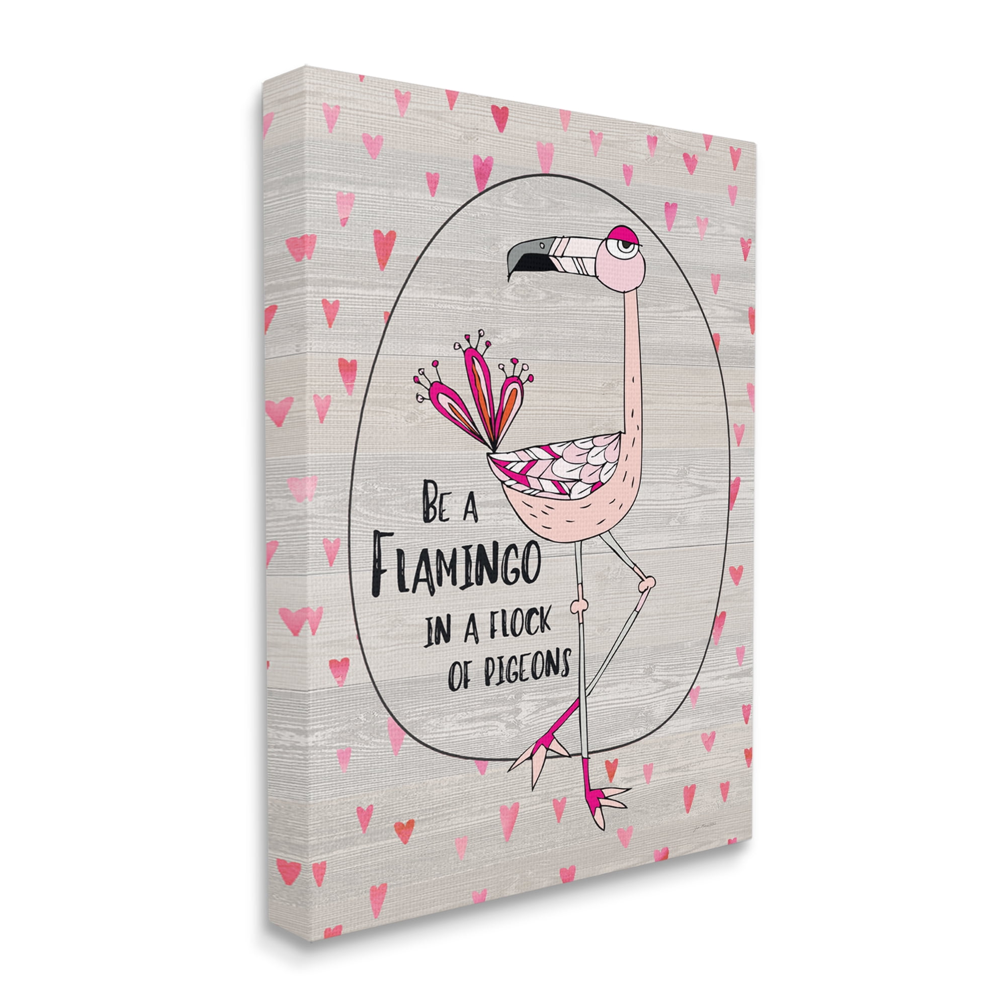 Stupell Industries Be A Flamingo Cartoon, 36 x 48,Design by Jo Moulton