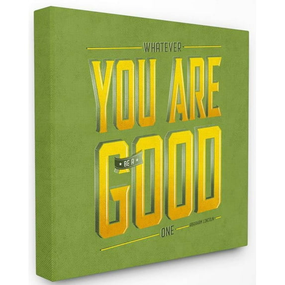 Stupell Industries Be A Good One Inspirational Vintage Comic Book Green Design Canvas Wall Art by Ester Kay