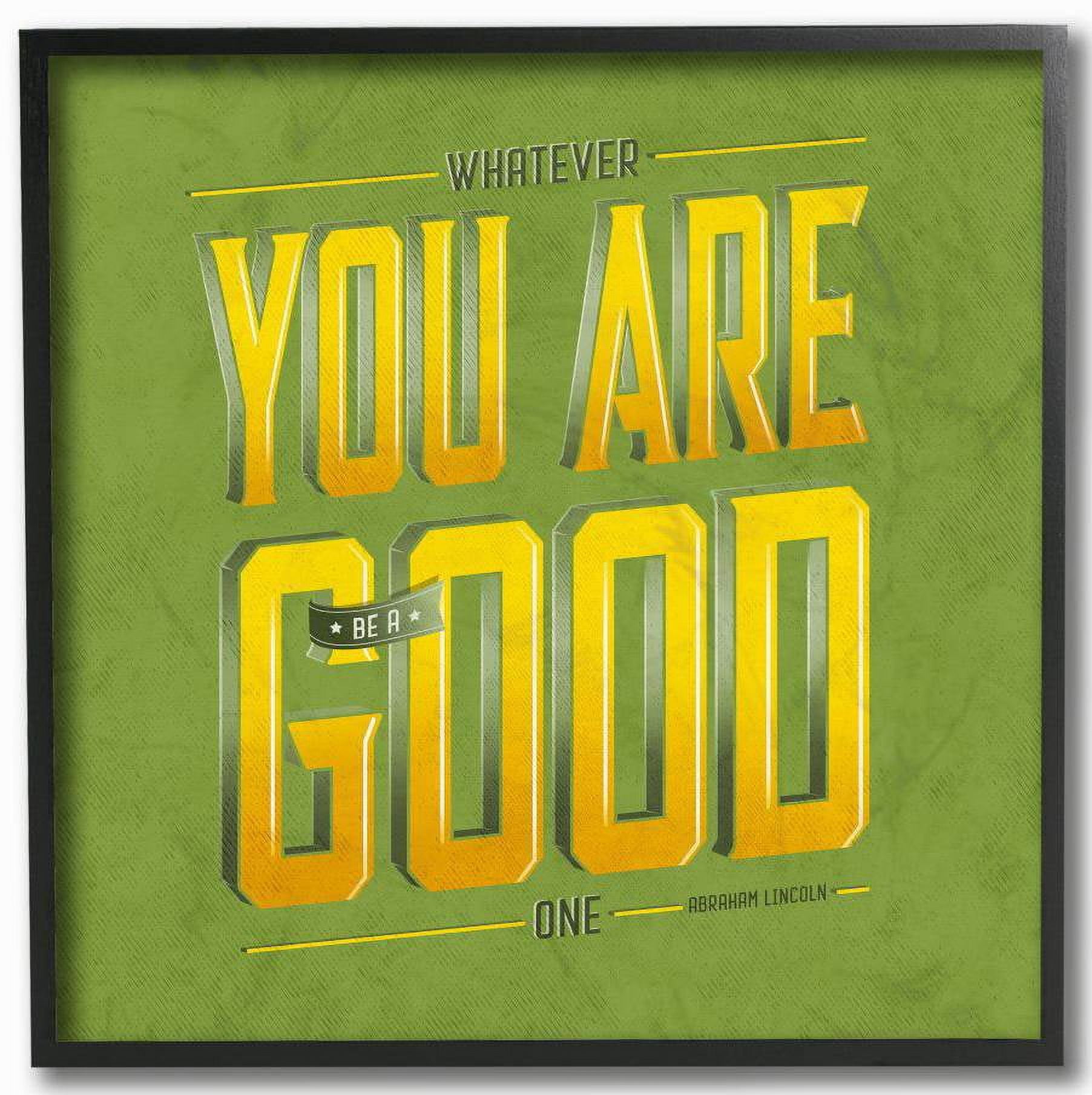 Stupell Industries Be A Good One Inspirational Vintage Comic Book Green Design Framed Wall Art by Ester Kay