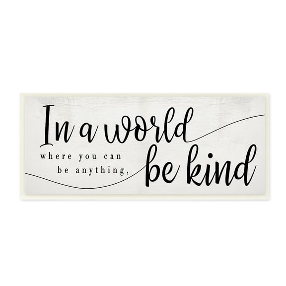 Stupell Industries Be Anything, Be Kind Phrase Whimsical Country Typography Wall Plaque, 7 x 17, Design by Daphne Polselli