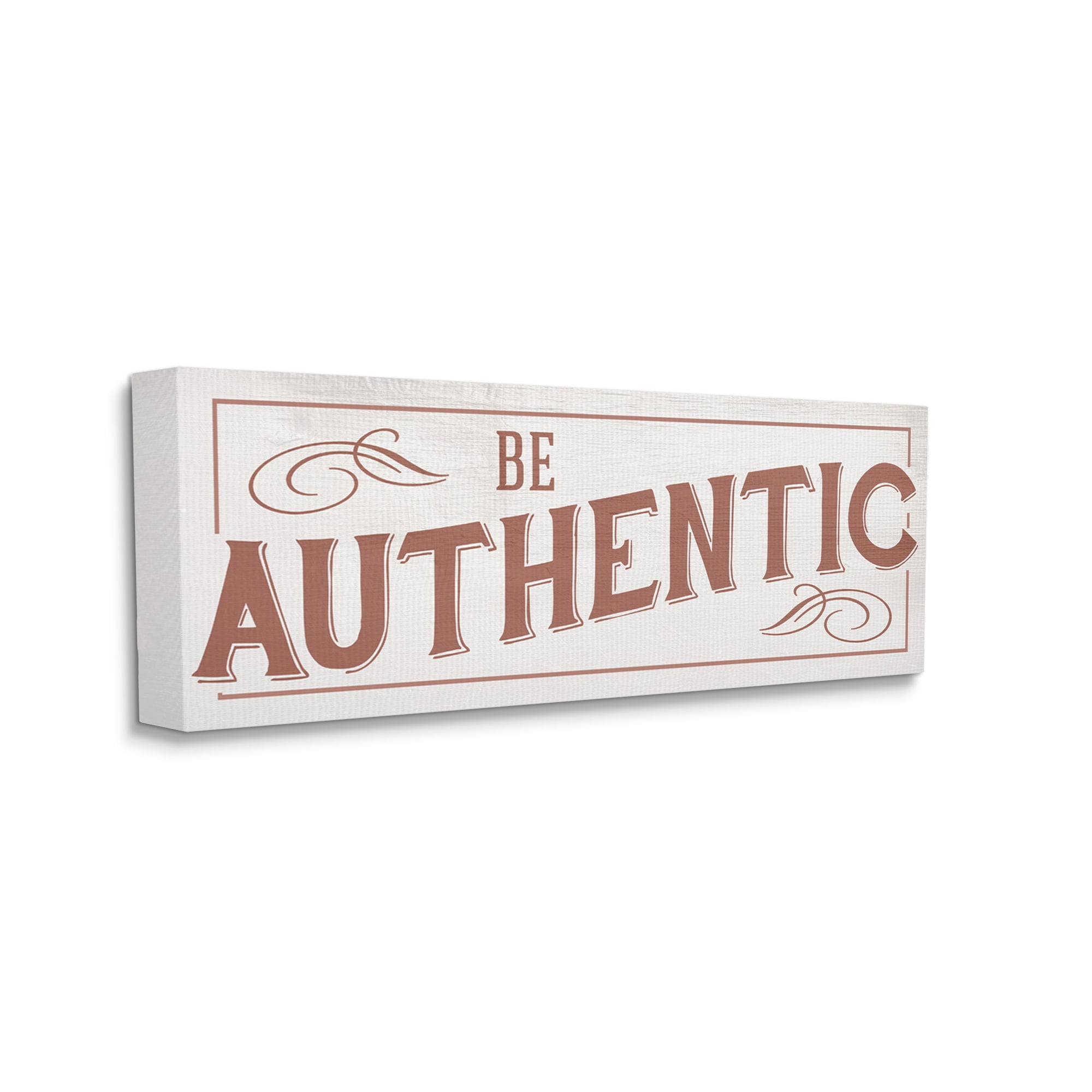 Stupell Industries Be Authentic Text Soft Red Typography Canvas Wall Art by Daphne Polselli