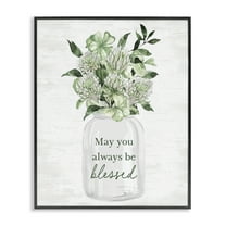 Stupell Industries Be Blessed Bouquet Botanical & Floral Painting Black Framed Art Print Wall Art, 11 x 14