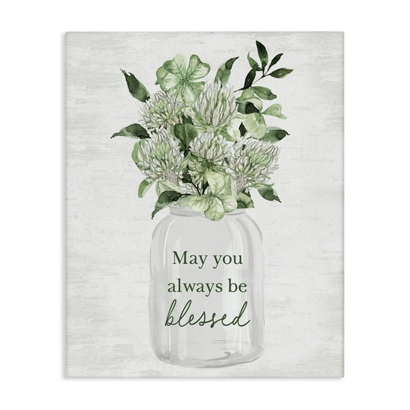 Stupell Industries Be Blessed Bouquet Botanical & Floral Painting Gallery Wrapped Canvas Art Print Wall Art, 16 x 20