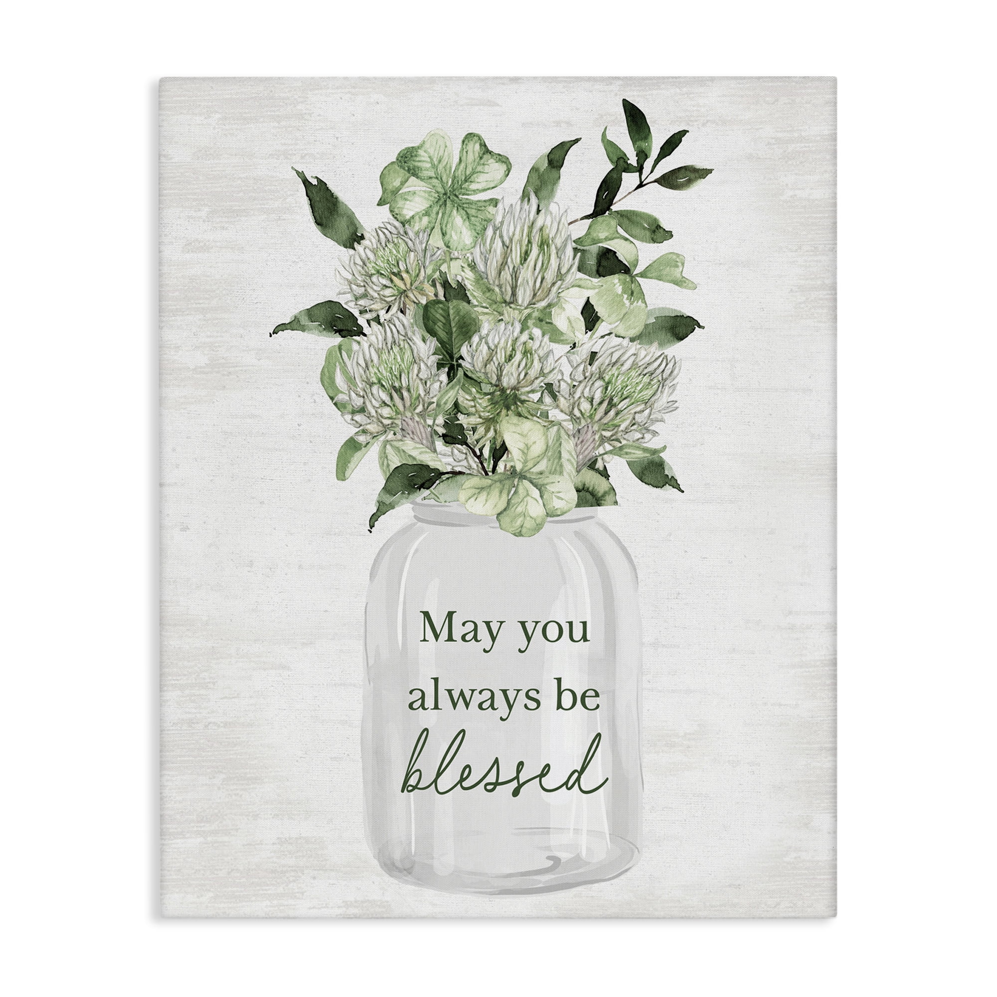 Stupell Industries Be Blessed Bouquet Botanical & Floral Painting Gallery Wrapped Canvas Art Print Wall Art, 24 x 30