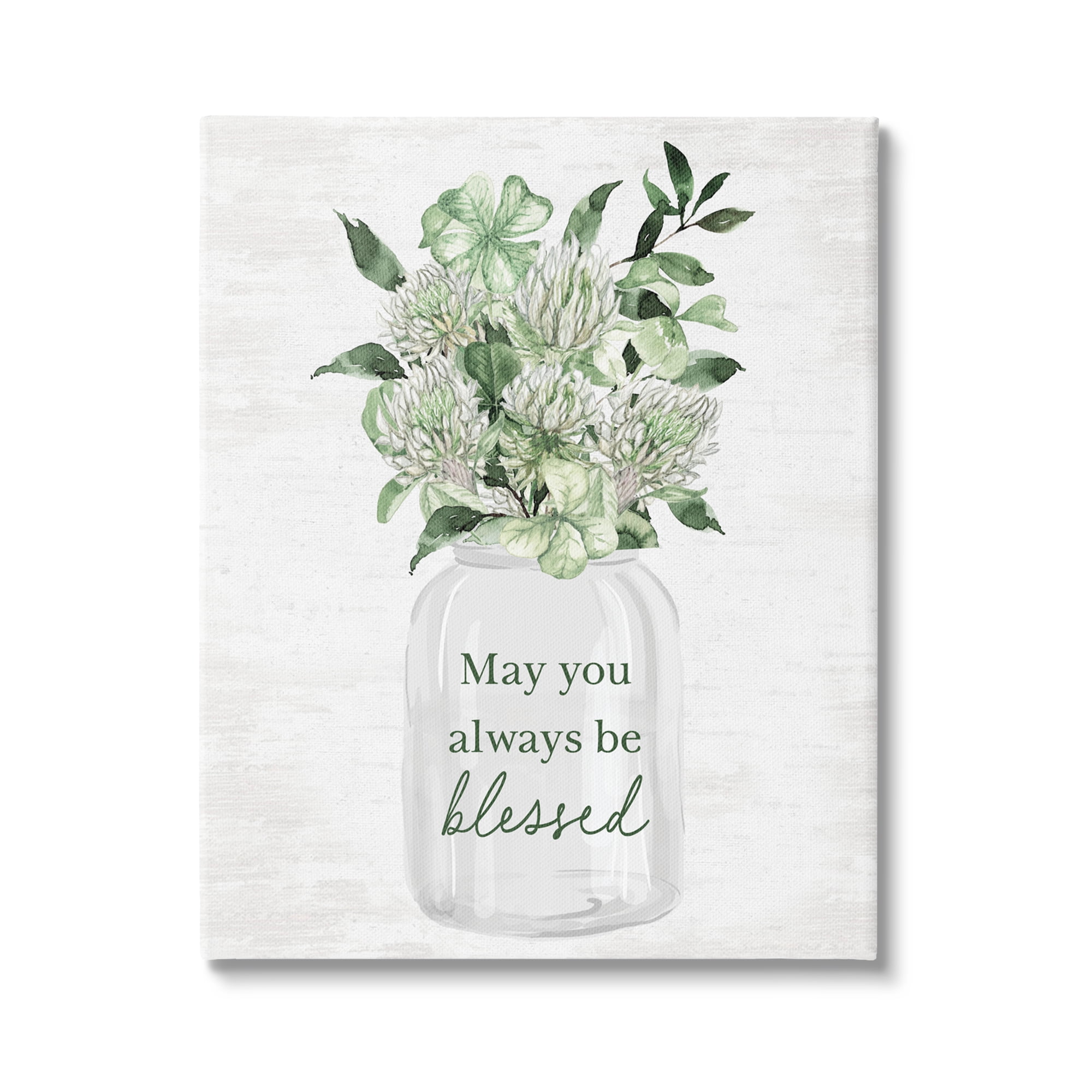 Stupell Industries Be Blessed Herb Bouquet Botanical & Floral Painting Gallery Wrapped Canvas Art Print Wall Art, 16 x 20