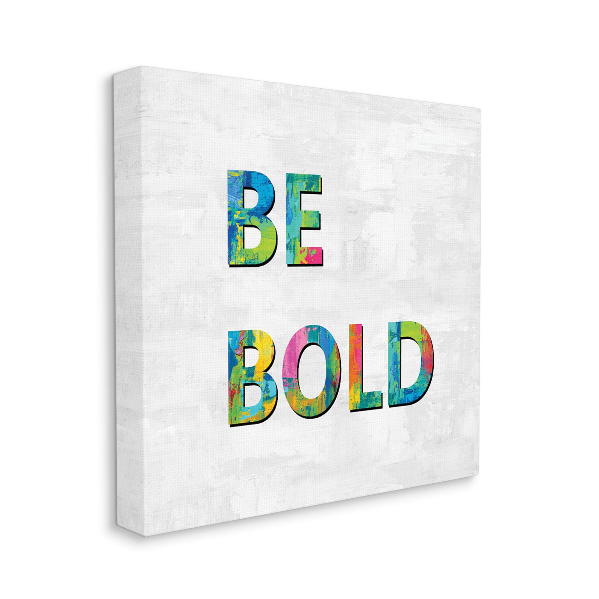 Stupell Industries Be Bold Sentiment Abstract Rainbow Typography Blue Green, 24 x 24, Designed by Jamie MacDowell