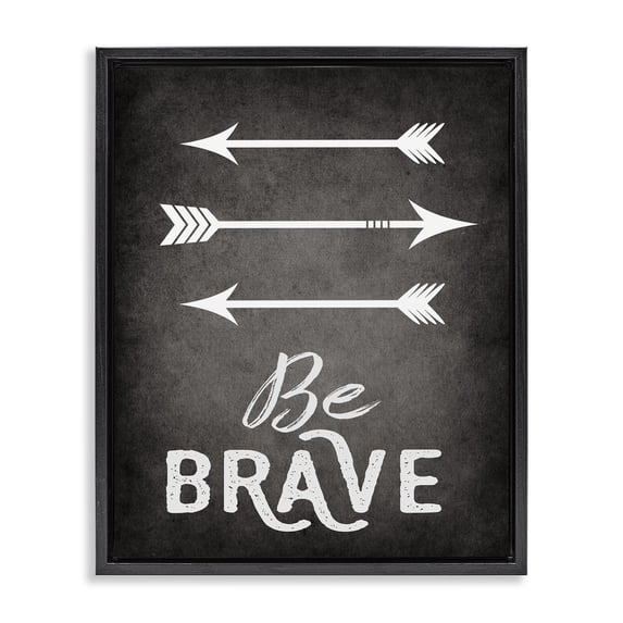 Stupell Industries Farmhouse Be Brave Arrows Black Floating Frame Canvas Art, 17 x 21, by Ashley Calhoun