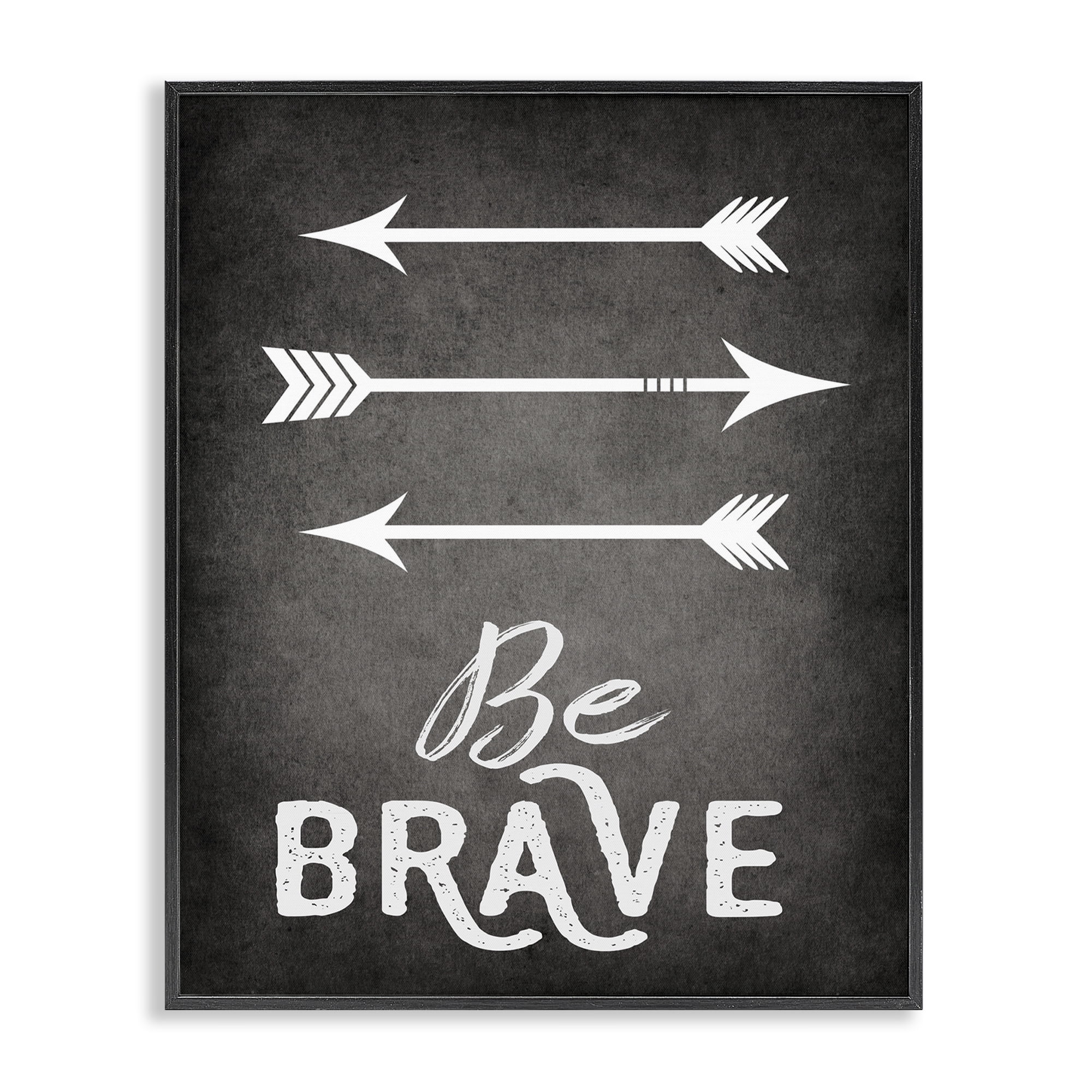 Stupell Industries Be Brave Arrows Typography Painting Black Framed Art Print Wall Art, 11 x 14