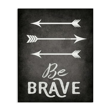Stupell Industries Be Brave Arrows Typography Painting Gallery Wrapped Canvas Art Print Wall Art, 16 x 20
