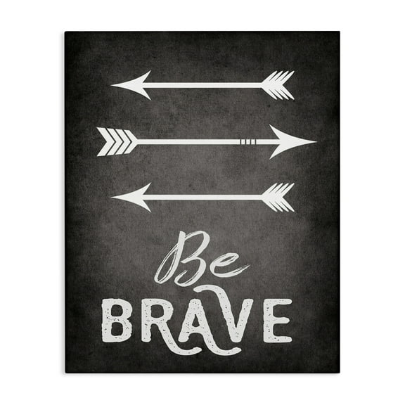 Stupell Industries Be Brave Arrows Typography Painting Gallery Wrapped Canvas Art Print Wall Art, 16 x 20