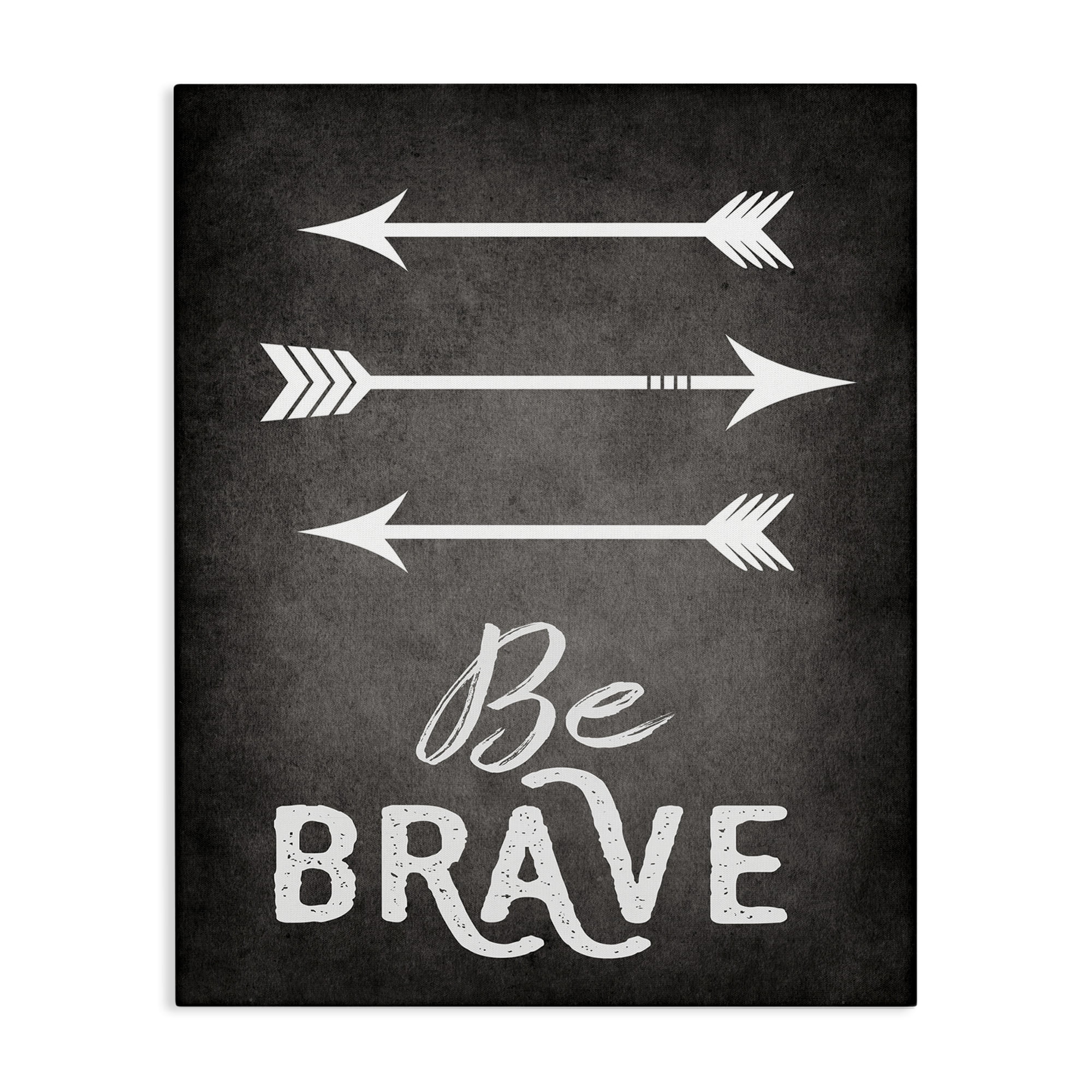 Stupell Industries Be Brave Arrows Typography Painting Gallery Wrapped Canvas Art Print Wall Art, 36 x 48