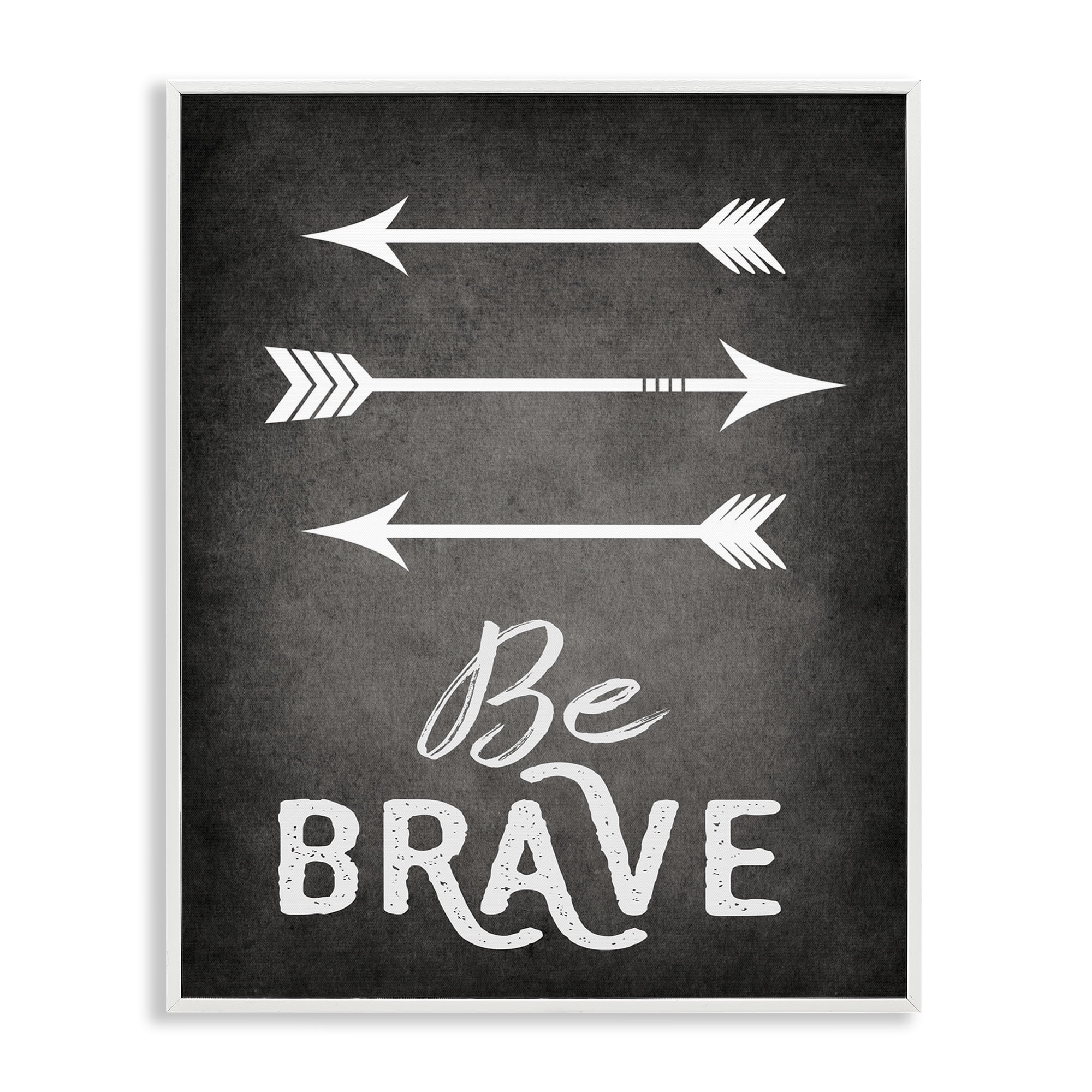 Stupell Industries Be Brave Arrows Typography Painting White Framed Art Print Wall Art, 16 x 20