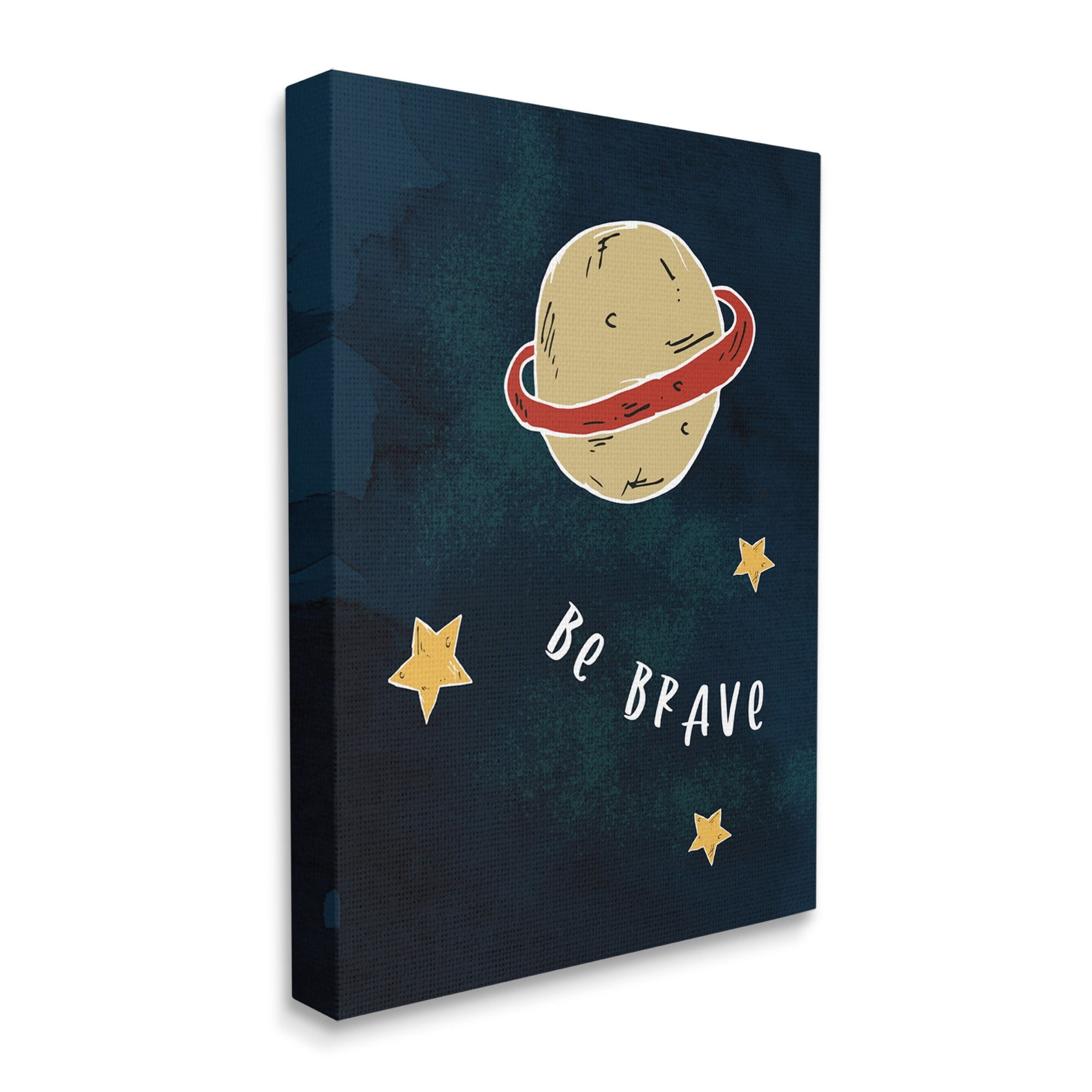 Stupell Industries Be Brave Motivational Phrase Planet and Stars,24 x 30,Designed by Daphne Polselli