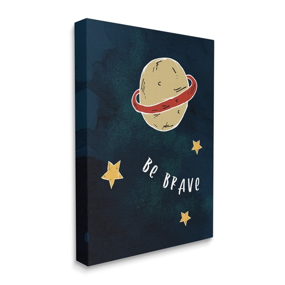 Stupell Industries Be Brave Motivational Phrase Planet and Stars,36 x 48,Designed by Daphne Polselli