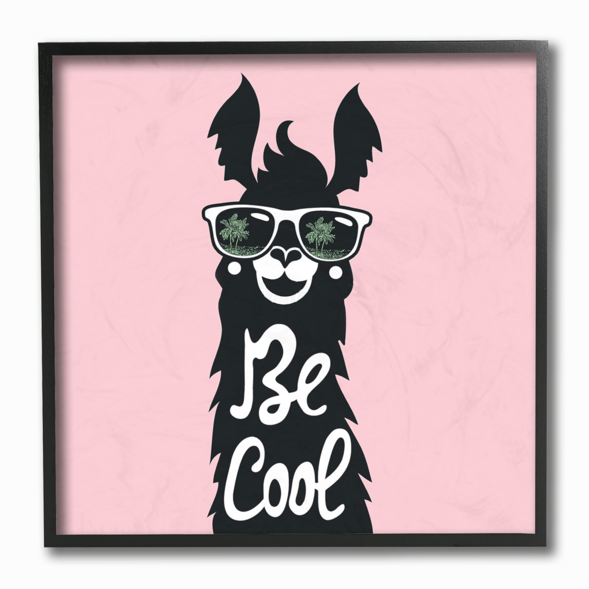 Stupell Industries Be Cool Llama with Sunglasses Animals & Insects Painting Black Framed Art Print Wall Art, 12 x 12