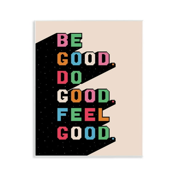 Stupell Industries Be Do & Feel Good Text & Numbers Painting Unframed Art Print Wall Art, 11 x 14