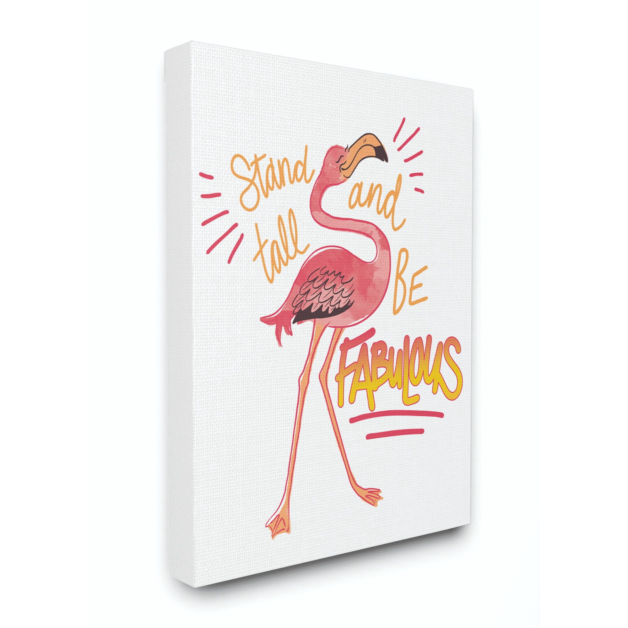 Stupell Industries Be Fabulous Flamingo Animal Pink Inspirational Word Design Canvas Wall Art by The Saturday Evening Post