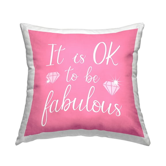 Stupell Industries Be Fabulous with Gems Decorative Printed Throw Pillow Design by Martina Pavlova.
