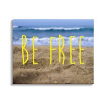 Stupell Industries Be Free Beach Waves Graphic Art Gallery Wrapped Canvas Print Wall Art, Design by K. Kaufman