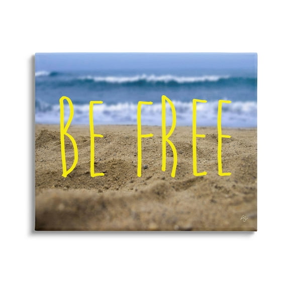 Stupell Industries Be Free Beach Waves Graphic Art Gallery Wrapped Canvas Print Wall Art, Design by K. Kaufman