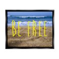 thumbnail image 1 of Stupell Industries Be Free Beach Waves Graphic Art Jet Black Floating Framed Canvas Print Wall Art, Design by K. Kaufman, 1 of 6