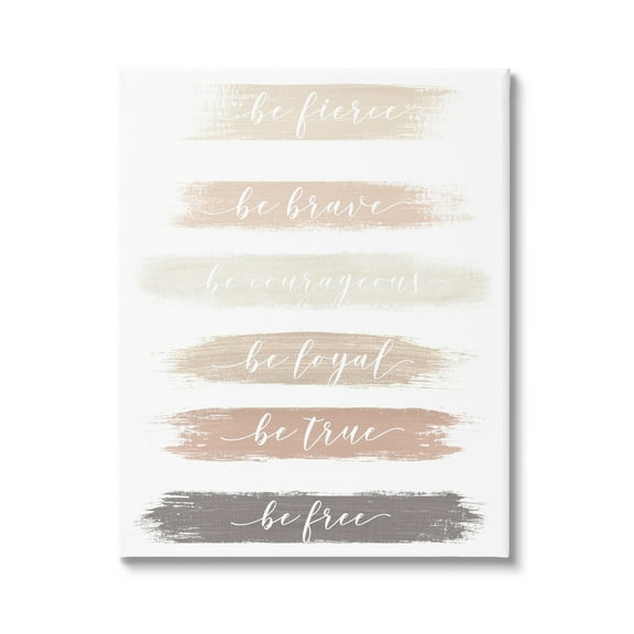 Stupell Industries Be Free Encouraging Paint Brush Stroke Neutral Tones Graphic Art Gallery Wrapped Canvas Print Wall Art, Design by Graffitee Studios