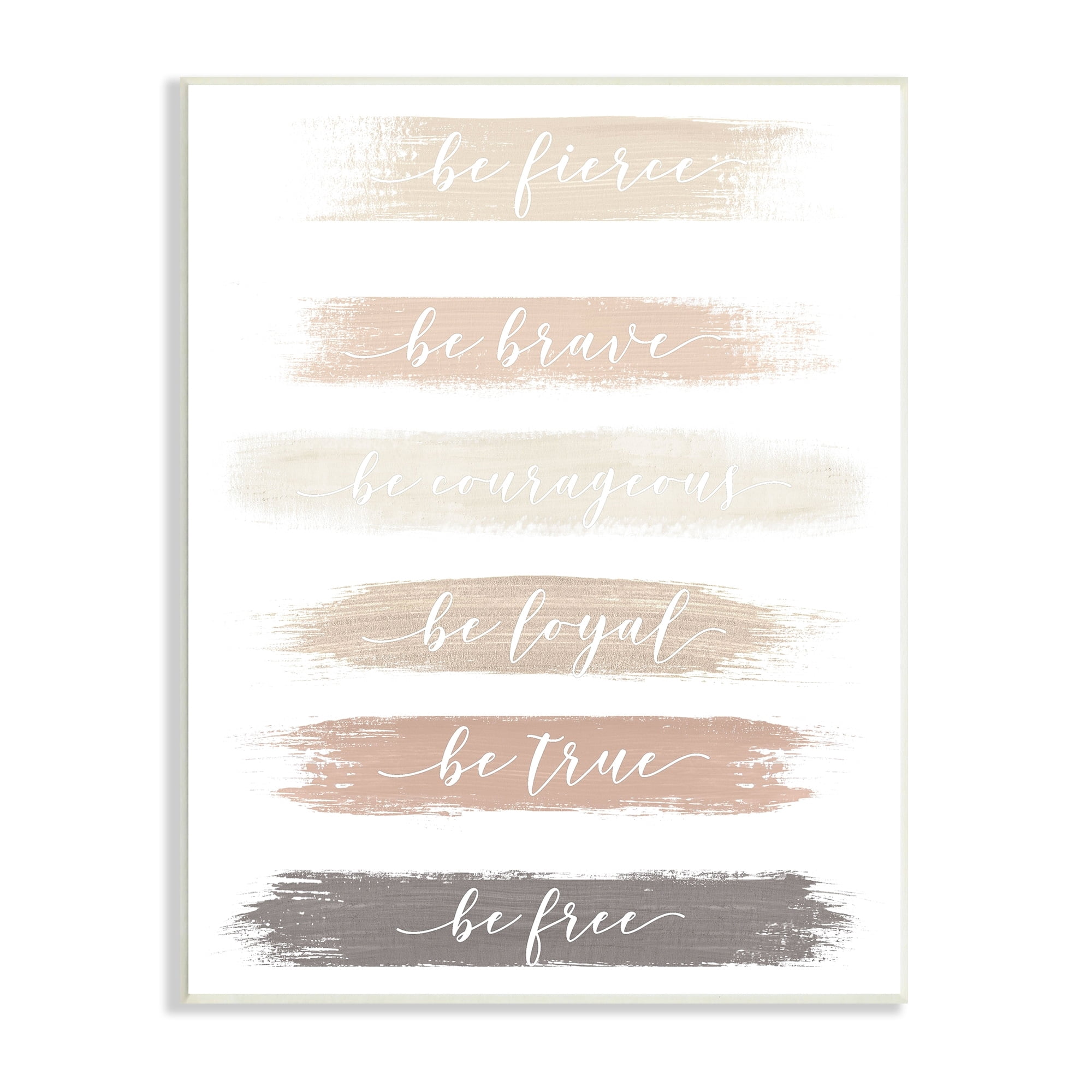 Stupell Industries Be Free Encouraging Paint Brush Stroke Neutral Tones Graphic Art Unframed Art Print Wall Art, Design by Graffitee Studios