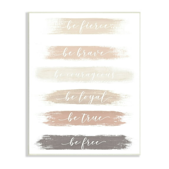 Stupell Industries Be Free Encouraging Paint Brush Stroke Neutral Tones Graphic Art Unframed Art Print Wall Art, Design by Graffitee Studios