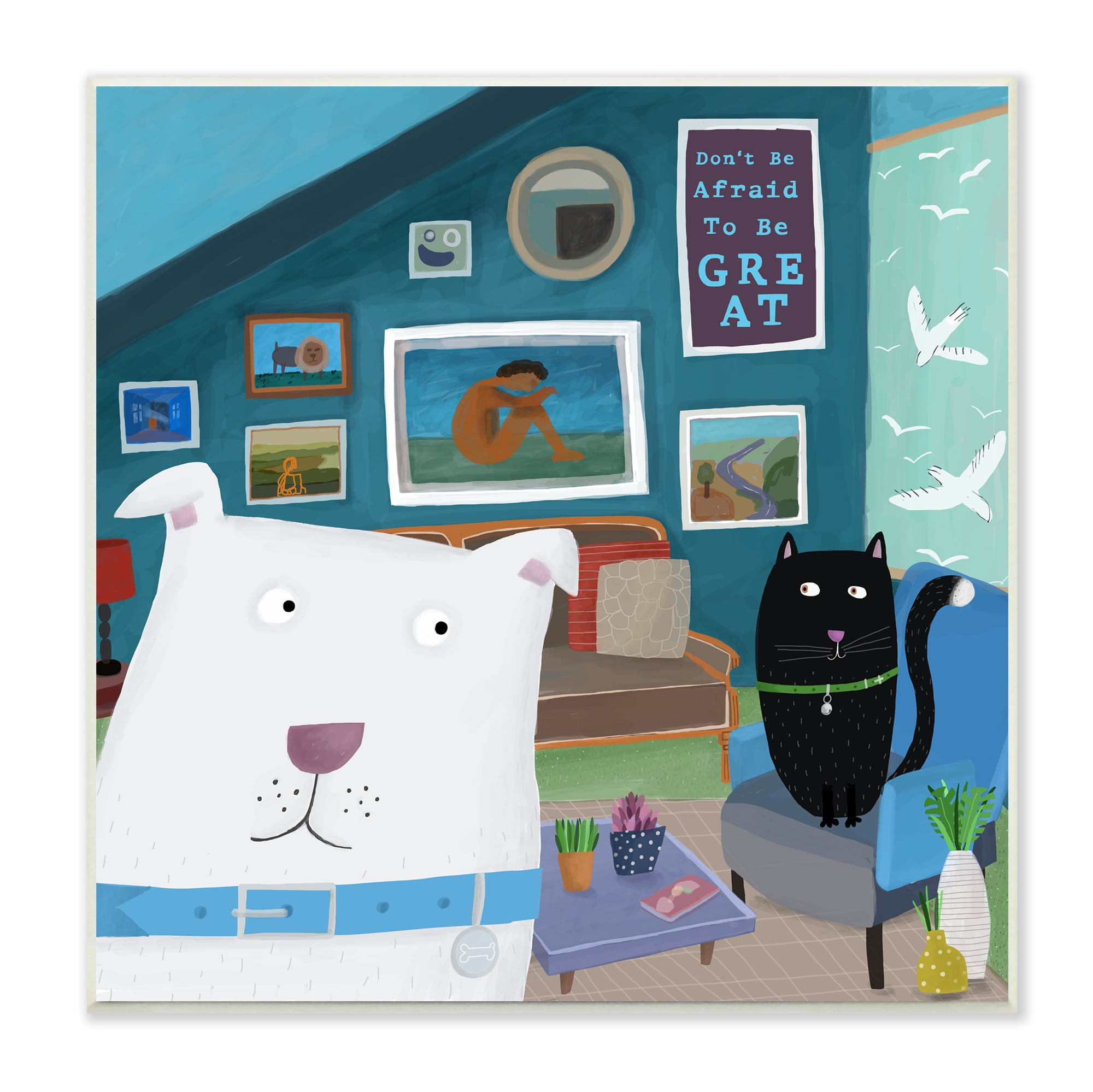Be Great Motivational Pets 12" x 12" MDF Wall Art