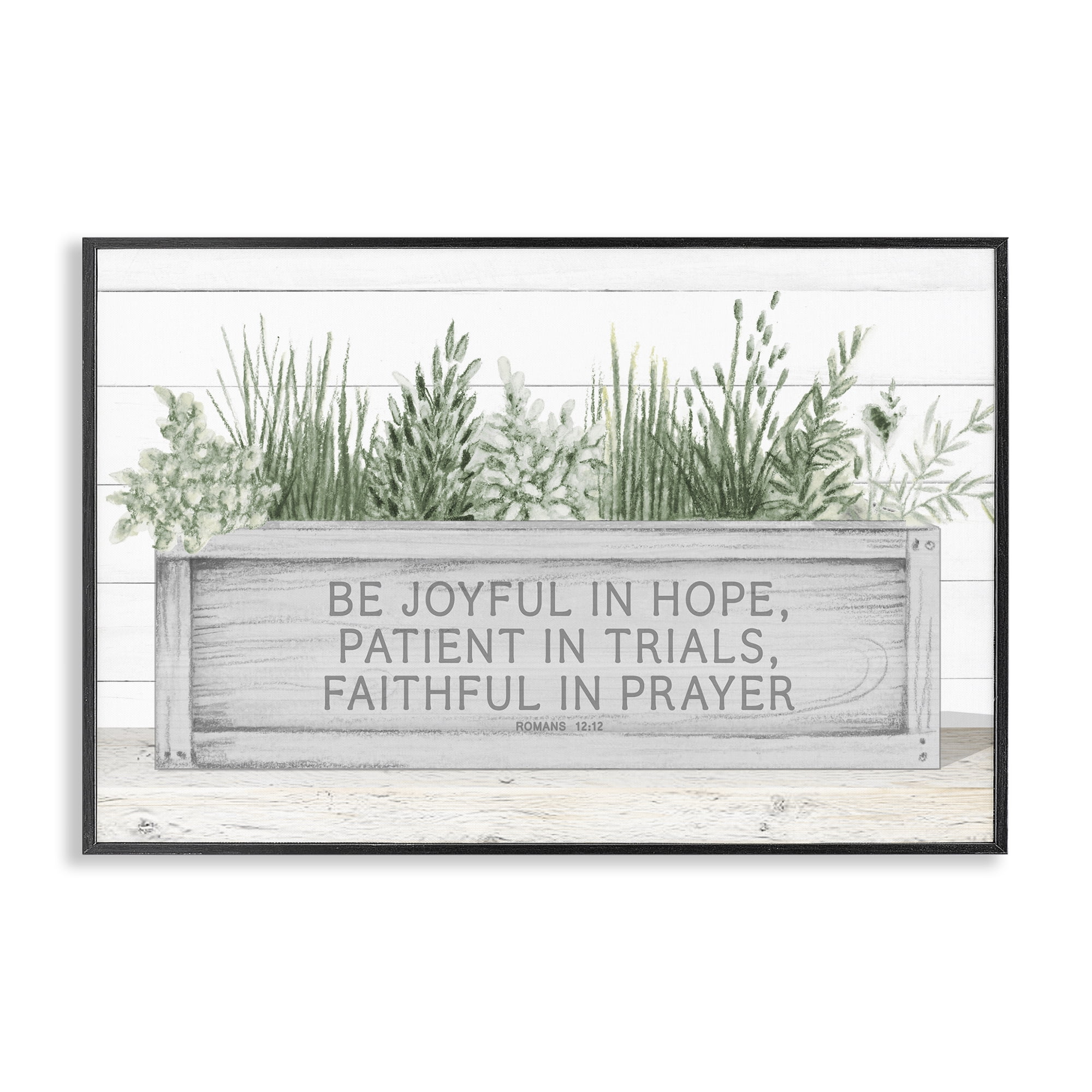 Stupell Industries Be Joyful Flower Box Black Framed Giclee Art, design by Janice Gaynor