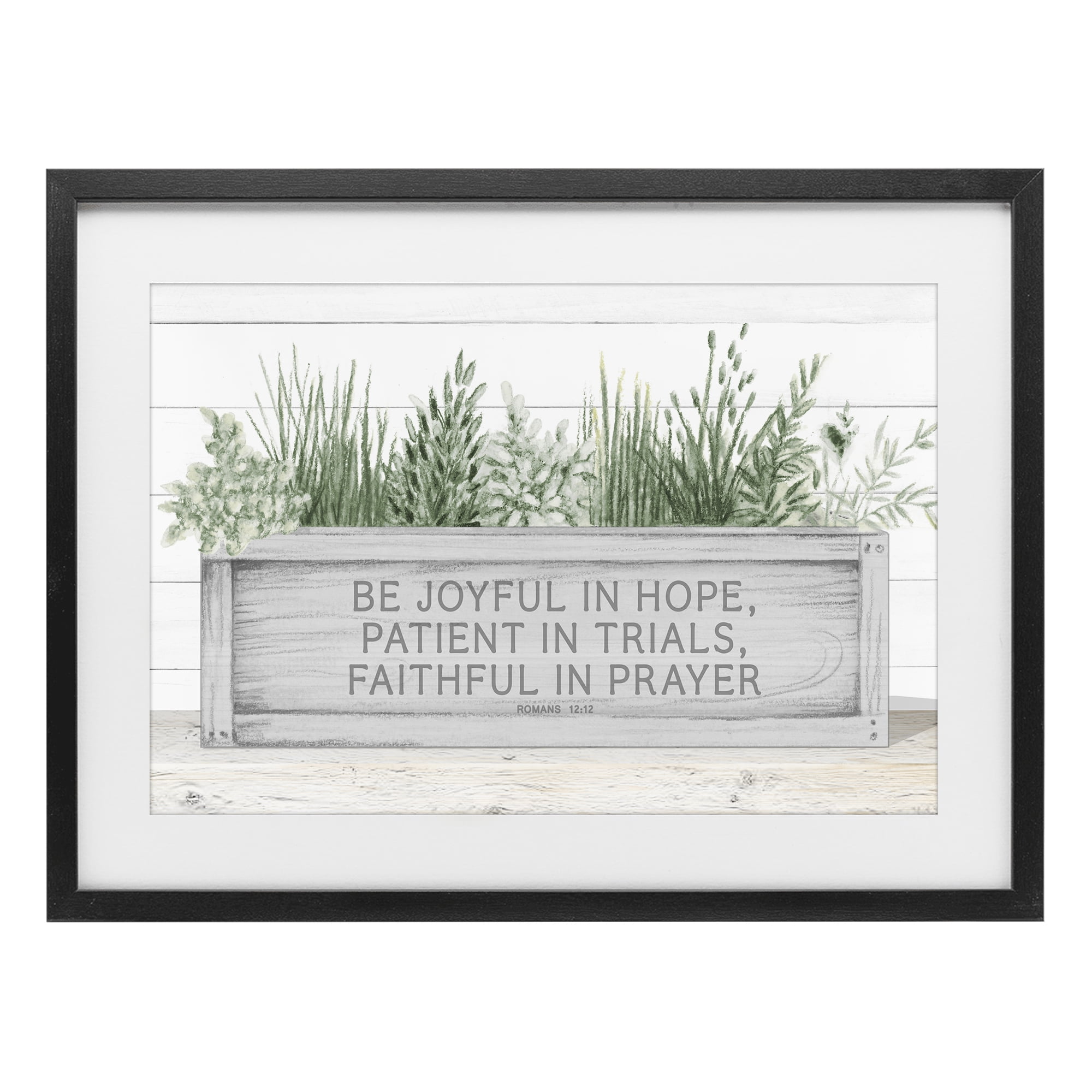 Stupell Industries Be Joyful Flower Box Black Framed Print Under Glass, design by Janice Gaynor