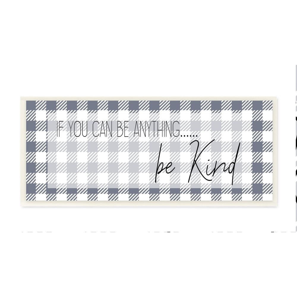 Stupell Industries Be Kind Home Family Inspirational Word Pattern Blue Design Wall Plaque Art by Kimberly Allen