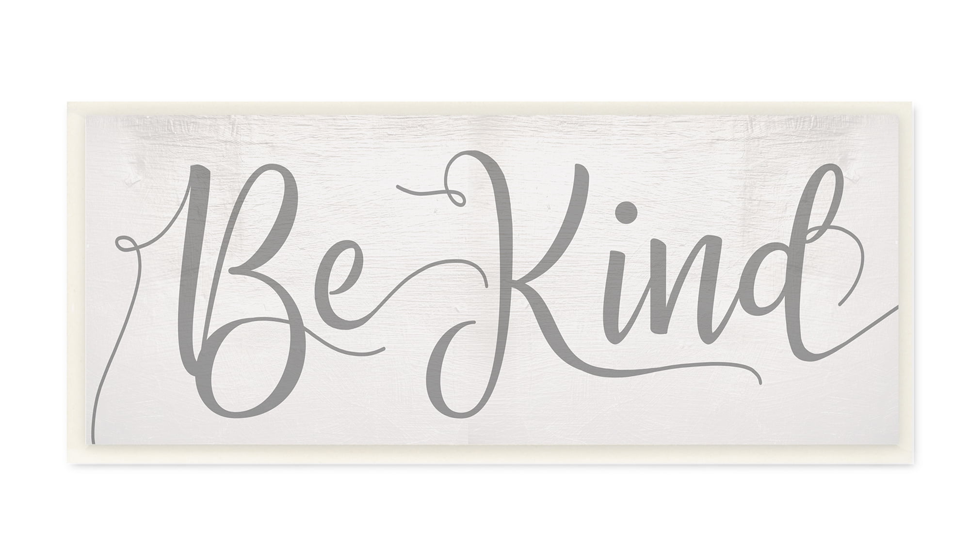 Be Kind Light Grey Typography Wood Wall Plaque, 7 x 17
