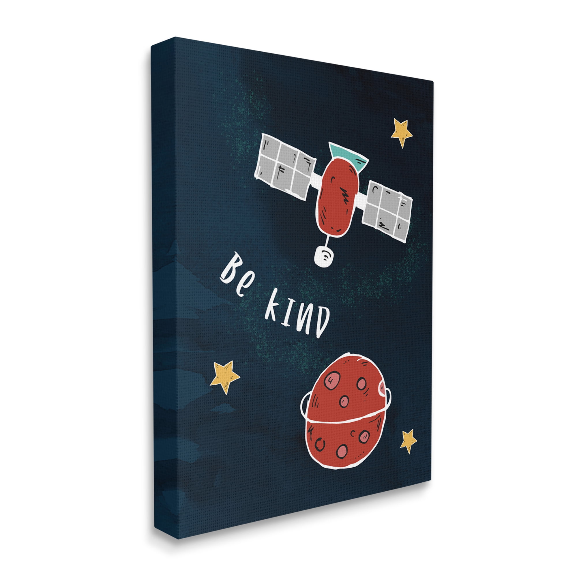 Stupell Industries Be Kind Phrase Red Planet Satellite and Stars,16 x 20,Designed by Daphne Polselli