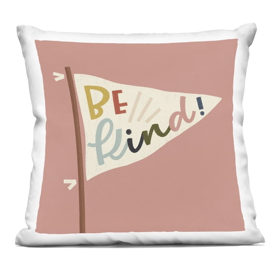 Stupell Industries Be Kind Phrase on Flag Design by Sarah Hickman Throw Pillow