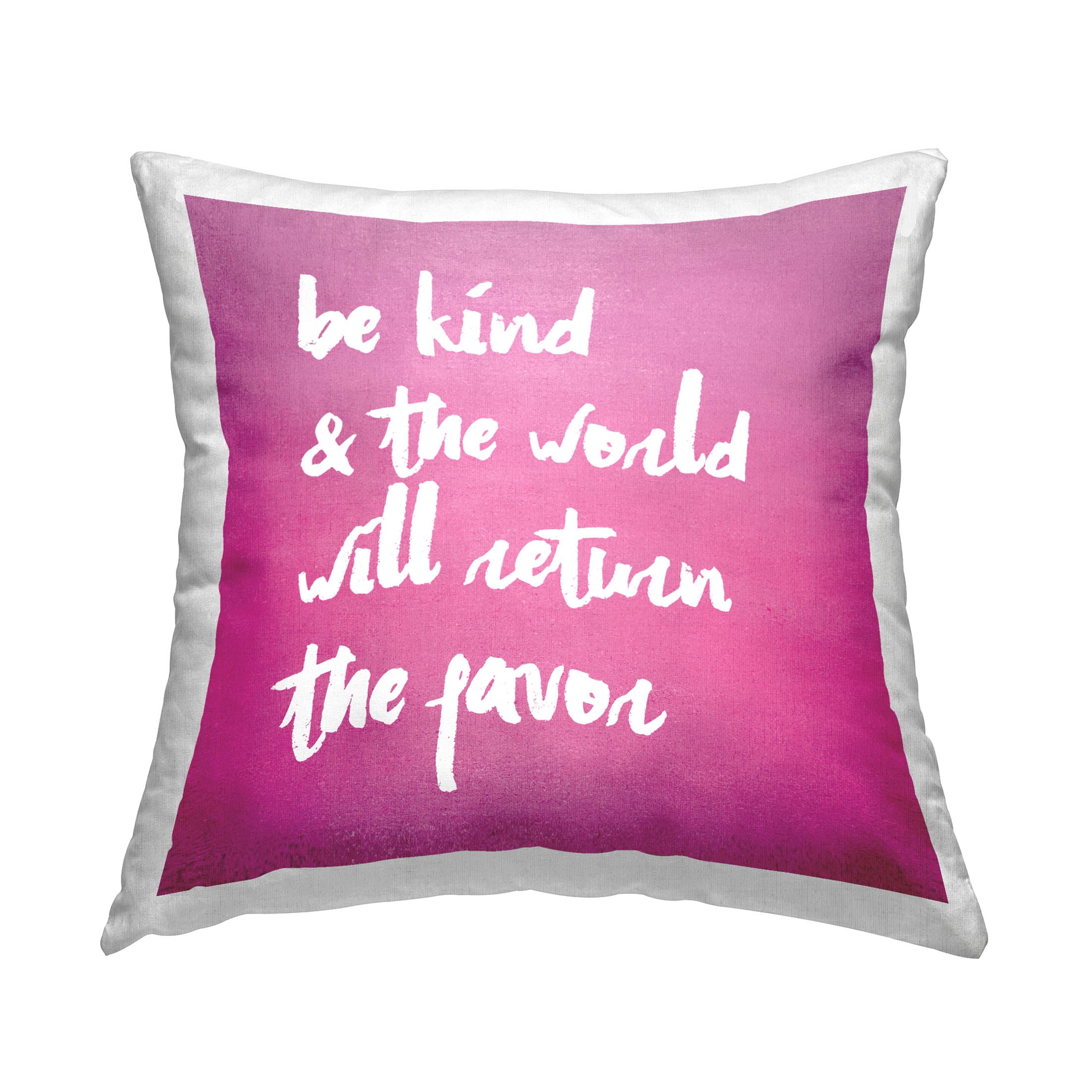 Stupell Industries Be Kind Pink Uplifting Phrase Printed Throw Pillow Design by lulusimonSTUDIO